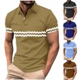 thumbnail image 1 of DDAPJ pyju Men's Quick Dry Polos Shirts Short Sleeve Striped Casual Summer Collared T Shirt Slim Fit Stretch Golf Shirts Black XXXL, 1 of 6