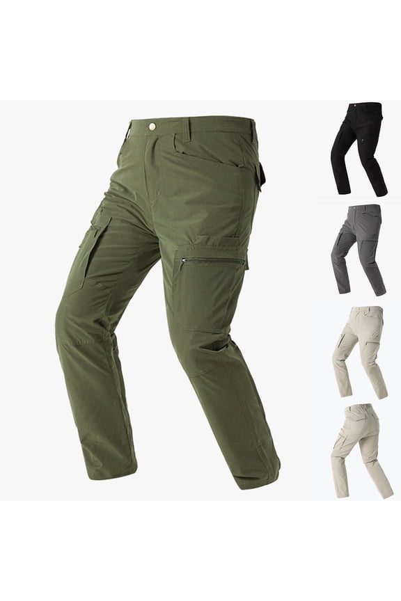 Men's Slim Fit Stretch Cargo Pants Military Tactical Pants Lightweight Multi-Pocket Work Pants Ripstop Hiking Pants Black XXL