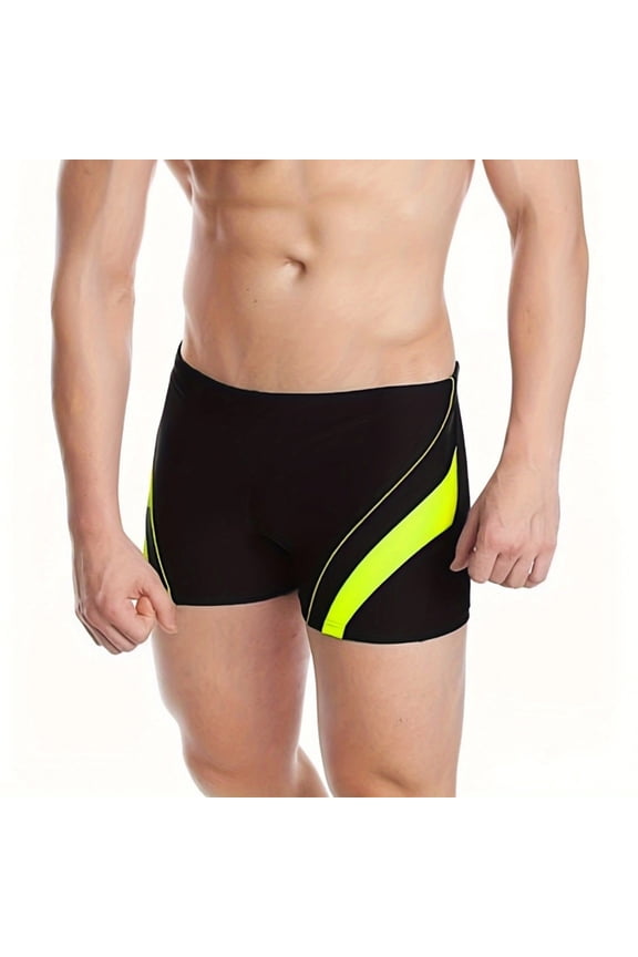 Men's Square Leg Swim Briefs Printed Swimsuit Athletic Swimwear Bathing Suit Swimming Trunks on Clearance Yellow L