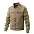 thumbnail image 1 of DDAPJ pyju Men's Suede Leather Bomber Jacket Clearance Sales,Casual Varsity Jacket Lightweight Military Coat Vintage Cargo Jackets Winter Fashion Streetwear, 1 of 4