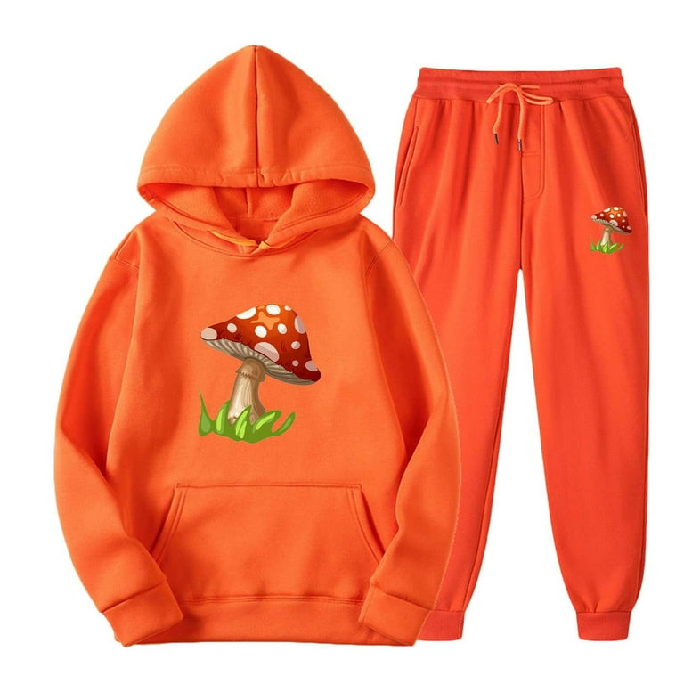 DDAPJ pyju Men's Tracksuit Piece Hoodie Sweatsuit Sets,Mushroom