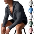 thumbnail image 1 of DDAPJ pyju Men's UPF 50+ Sun Protection Hoodie Jacket Full Zip Long Sleeve Rash Guard Lightweight Athletic Top Green XL, 1 of 7