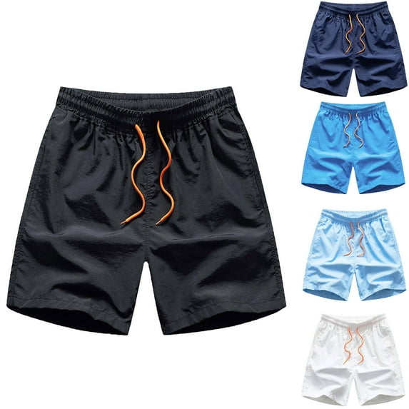 DDAPJ pyju Men's Workout Gym Shorts with Mesh Liner Elastic Waist Drawstring Athletic Shorts Quick Dry Running Shorts Outdoor Lightweight Hiking Shorts with Pockets White XL