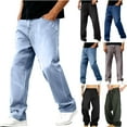 thumbnail image 1 of DDAPJ pyju Men's Y2k Hip Hop Baggy Jeans Wide Leg Denim Pants Vintage Casual Loose Trousers Big and Tall Cool Streetwear Pants with Pockets Birthday Gifts Sky Blue M, 1 of 8