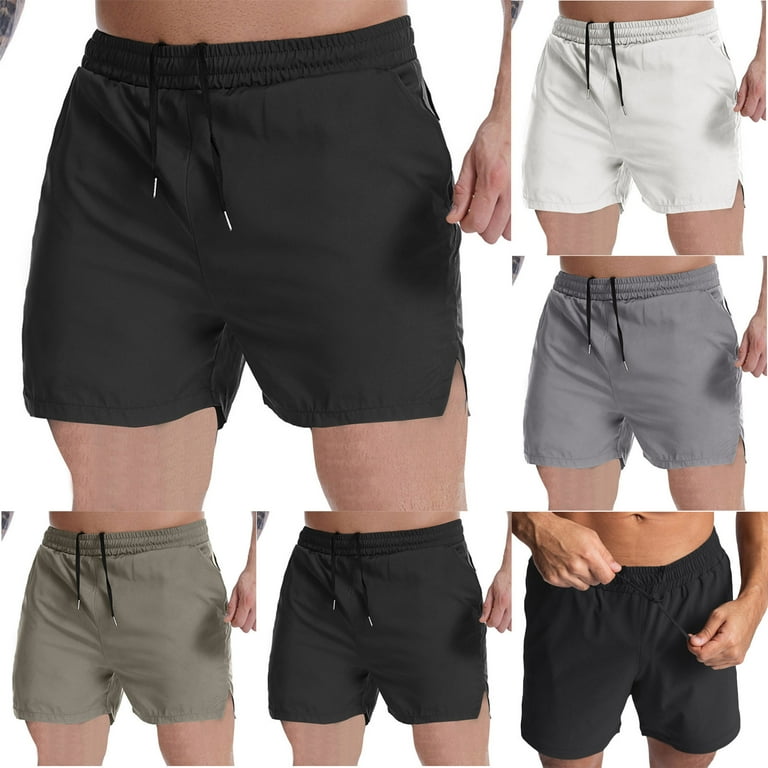 DDAPJ pyju Mens 3 Inch Workout Shorts Elastic Waist Drawtsring 