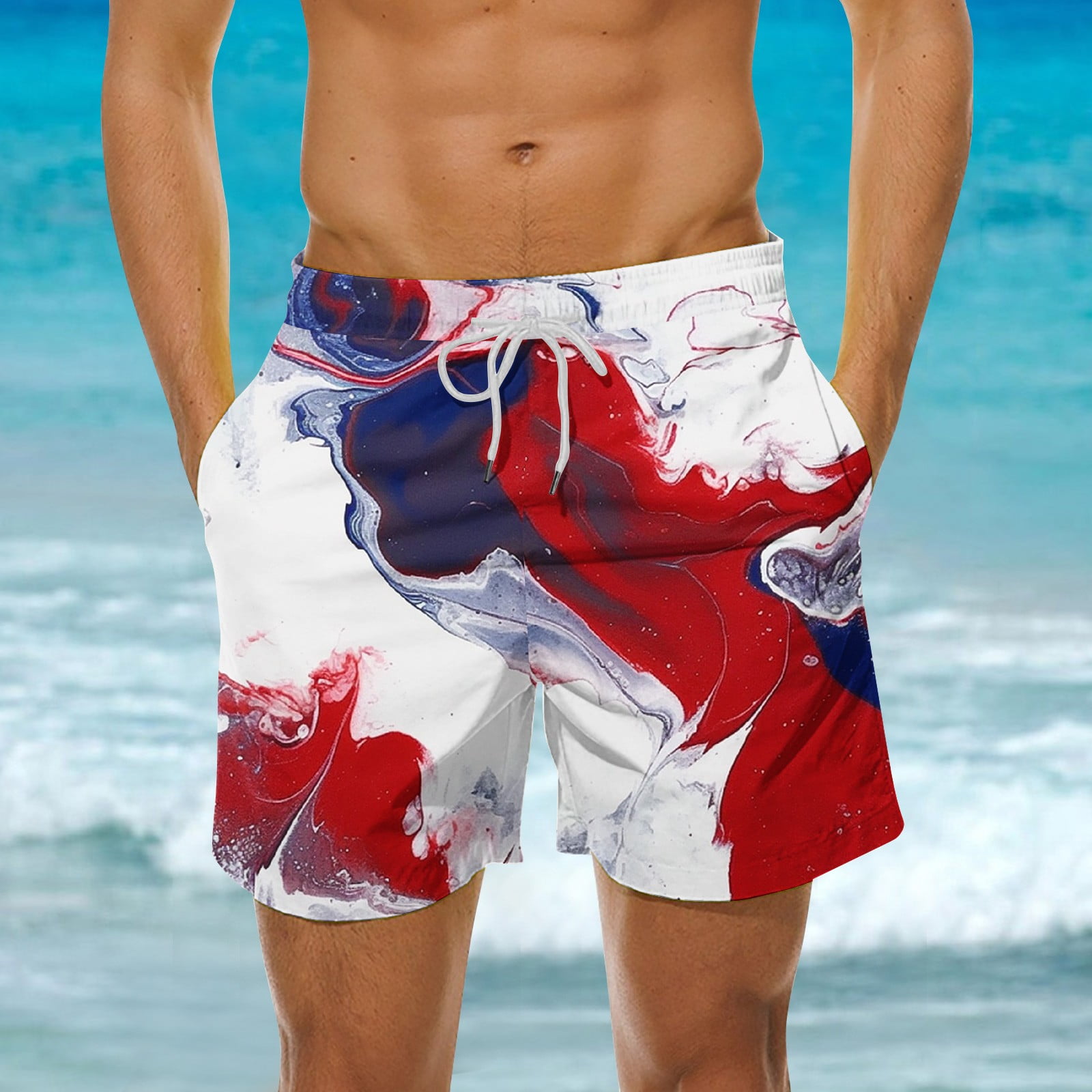 Tie-Dye American Flag V-Neck T-Shirt - 4th Of July Stars & Stripes, Unisex Sizes S-3XL