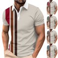 thumbnail image 1 of DDAPJ pyju Mens Big and Tall Golf Shirts Color Block Striped Polos Shirt Trendy Casual Summer Short Sleeve Collared Tops Lightning Sales of The Day Green S, 1 of 6