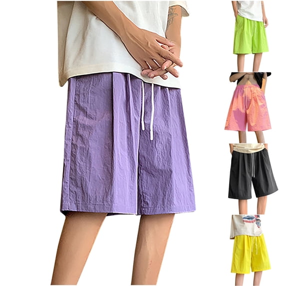 DDAPJ pyju Mens Big and Tall Shorts Drawstring Elastic Waist Comfy Summer Shorts Solid Casual Athletic Knee Length Shorts Relaxed Fit Basketball Running Shorts with Pockets Green 3XL