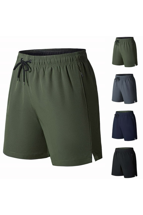 Mens Big and Tall Workout Shorts with Mesh Liner Elastic Waist Drawstring Athletic Shorts Quick Dry Stretch Running Shorts Outdoor Hiking Shorts with Zipper Pockets Army Green XXXXXL