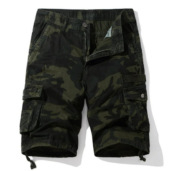 DDAPJ pyju Mens Camouflage Cargo Shorts Outdoor Military Tactical Shorts Cotton Ripstop Hiking Shorts Loose Casual Work Shorts with Multi Pockets Clearance Sale of Today Army Green L