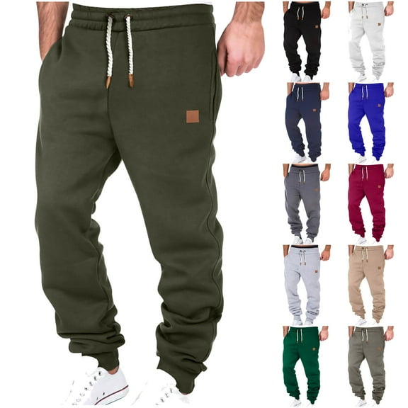 DDAPJ pyju Mens Cargo Sweatpants Elastic Waist Drawstring Jogger Pants Solid Casual Loose Athletic Pants Comfy Stretch Work Trousers Outdoor Hiking Pants 2023 Clearance Sales White XXL