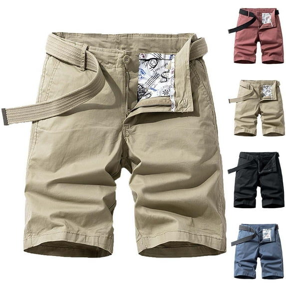 DDAPJ pyju Mens Cotton Ripstop Cargo Shorts Basic Solid Relaxed Fit Casual Work Shorts Lightweight Travel Shorts Fishing Camping Hiking Shorts with Pockets Black XL
