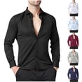 thumbnail image 1 of DDAPJ pyju Mens Dress Shirt Slim Fit Long Sleeve Business Casual Button Down Shirts Formal Wedding Shirt Wine S, 1 of 5