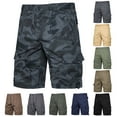 thumbnail image 1 of DDAPJ pyju Mens Elastic Waist Cargo Shorts Cotton Ripstop Work Shorts Lightweight Drawstring Casual Hiking Short Pants with Multi Pockets Gray XL, 1 of 7