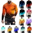 thumbnail image 1 of DDAPJ pyju Mens Fashion T-Shirts Long Sleeve Tops Casual Gradient Color Tee Shirt Big and Tall Crewneck Workout Pullovers Lightweight Hiking Running Top Black锛咶riday Wine 5XL, 1 of 6