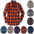 thumbnail image 1 of DDAPJ pyju Mens Flannel Plaid Shirt Regular Fit Long Sleeve Casual Button Down Shirts Lightweigt Gingham Work Shirt with Pockets Purple S, 1 of 9