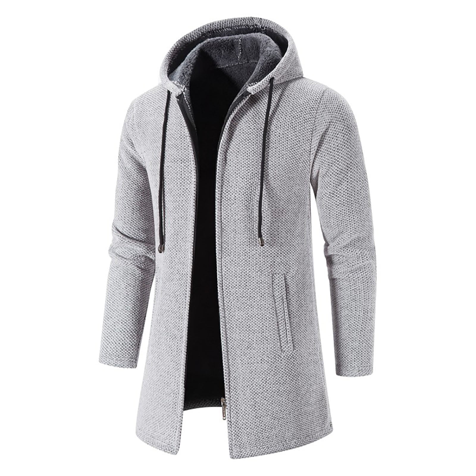 DDAPJ pyju Mens Fleece Lined Hooded Jacket 2023 Clearance,Zip Up