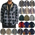 thumbnail image 1 of DDAPJ pyju Mens Fleece Lined Shirts Long Sleeve Casual Button Down Plaid Shirts Thermal Winter Western Cowboy Work Shirt with Pockets Army Green S, 1 of 8