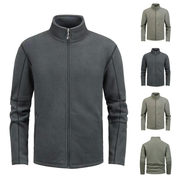 DDAPJ pyju Mens Fuzzy Sherpa Jacket Long Sleeve Fleece Zip Up Coat Fall Winter Warm Outwear Army Green XXL