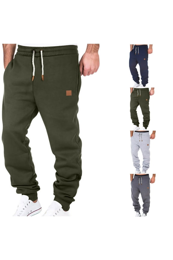 Mens Jogger Sweatpants Baggy Birthday Giftss,Elastic Waist Drawstring Track Pants Ripstop Cotton Cargo Pants Outdoor Straight Wide Leg Work Trousers with Pockets