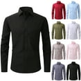 thumbnail image 1 of DDAPJ pyju Mens Long Sleeve Dress Shirt Regular Fit Wrinkle-Free Business Casual Button Down Shirts Formal Wedding Shirt White L, 1 of 7