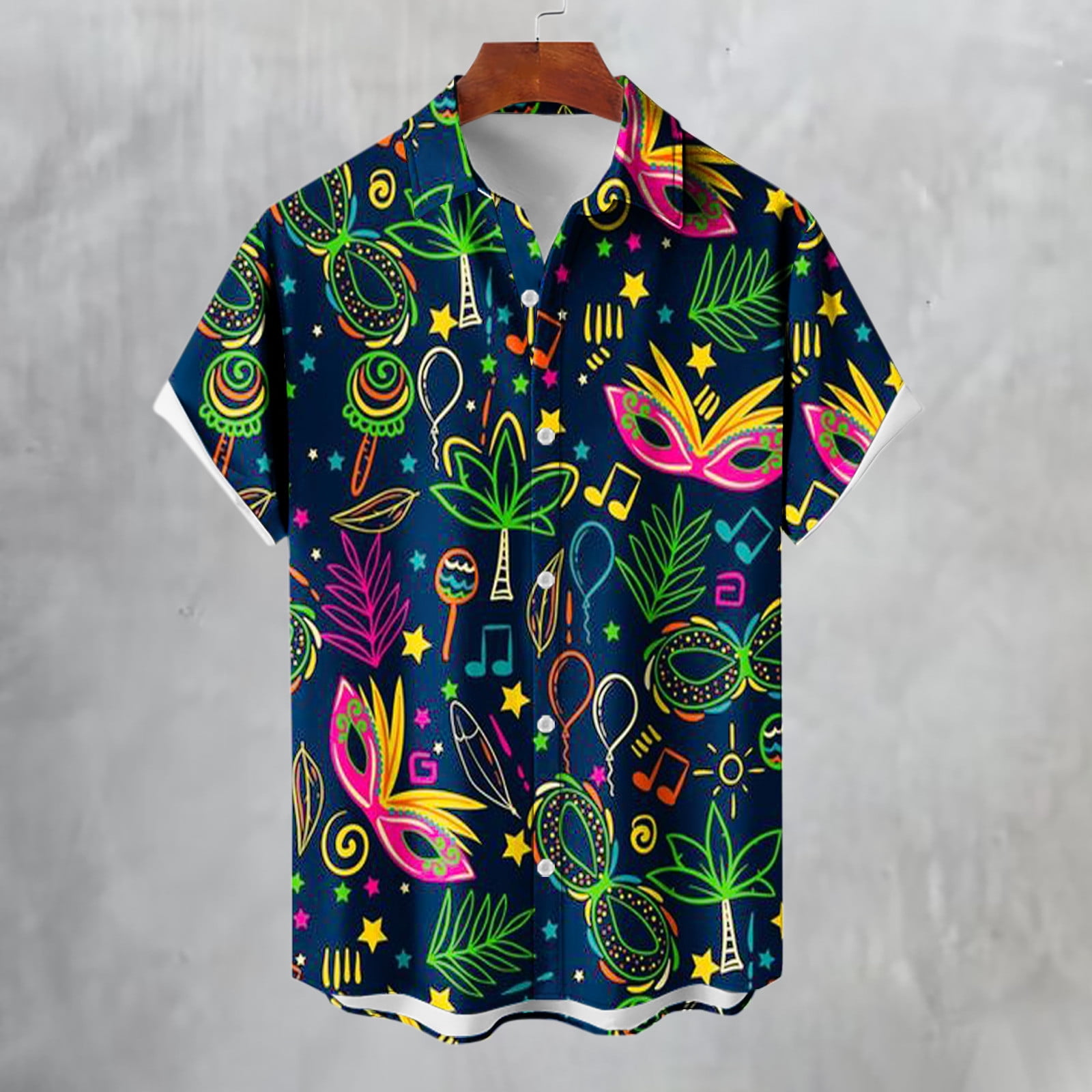 mens mardi gras button up shirt
