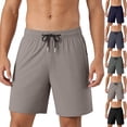 thumbnail image 1 of DDAPJ pyju Mens Nylon Workout Shorts Quick Dry Athletic Running Shorts Drawstring Elastic Waist Comfy Jogging Gym Sweat Shorts with Pockets Dark Gray L, 1 of 7
