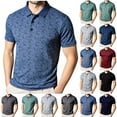 thumbnail image 1 of DDAPJ pyju Mens Printed Polo Shirt Business Casual Collared T-Shirt Short Sleeve Performance Moisture Wicking Golf Polos Rebajas Flash Wine M, 1 of 8