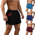 thumbnail image 1 of DDAPJ pyju Mens Running Shorts Drawstring Elastic Waist Athletic Shorts Stretch Basketball Workout Gym Shorts with Pockets Wine XXXL, 1 of 8