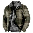 thumbnail image 1 of DDAPJ pyju Mens Sherpa Lined Sweatshirt Jackets 2023 Clearance,Plaid Graphic Button Down Shirt Jacket Lightweight Truck Jackets Thick Warm Winter Lapel Coat with Pockets, 1 of 7