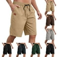 thumbnail image 1 of DDAPJ pyju Mens Solid Drawstring Shorts Elastic Waist Comfy Summer Shorts Cotton Ripstop Casual Athletic Shorts Lightweight Beach Sweat Shorts with Pockets Army Green XL, 1 of 8