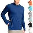 thumbnail image 1 of DDAPJ pyju Mens UPF 50+ Fishing Shirts Long Sleeve UV Sun Hoodie Hiking Running Workout Hooded Tops with Thumb Holes and Pockets Orange XXL, 1 of 7