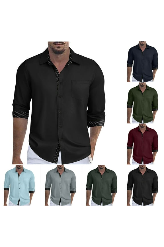 Mens Untucked Dress Shirt Long Sleeve Casual Button Down Shirts Beach Wedding Shirts Light Blue S
