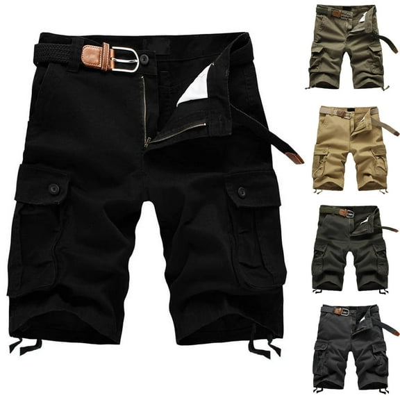 DDAPJ pyju Mens Vintage Cargo Shorts Lightweight Casual Fishing Hiking Shorts Relaxed Fit Outdoor Work Shorts with Multi Pockets Army Green XXL