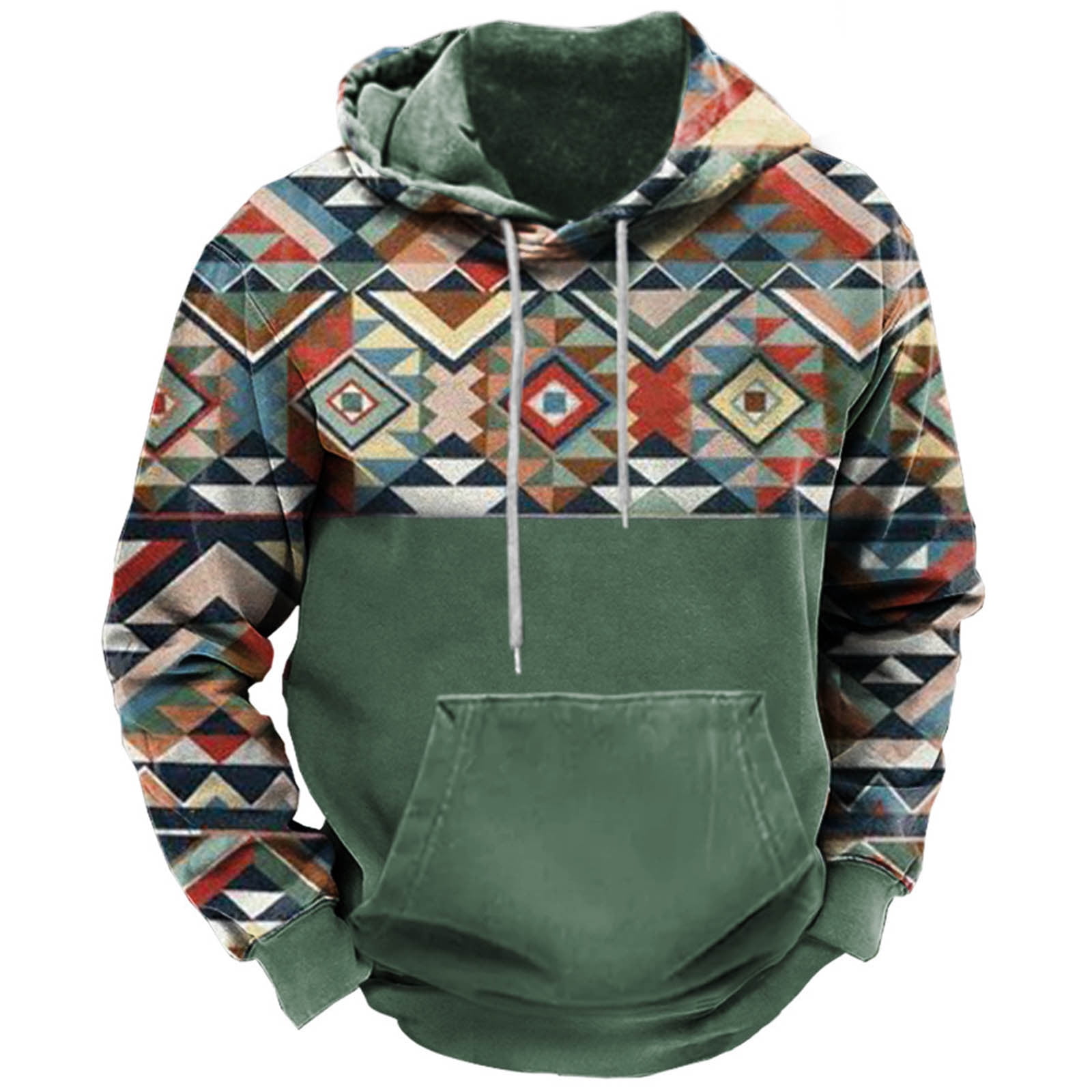 Tribal Print Hoodie Men's Aztec Print Hoodie Oversized Tribal