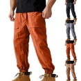 thumbnail image 1 of DDAPJ pyju Mens's Baggy Cargo Pants Casual Jogger Pants Loose Fit Hip Hop Streetwear Trousers Lightweight Water Resistant Pants with Pockets Orange XXXL, 1 of 9
