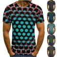 thumbnail image 1 of DDAPJ pyju Novelty Graphic Tees for Men 3D Optical Illusion Print Short Sleeve T-shirt Big and Tall Casual Hipster Crewneck Tee Tops Red M, 1 of 6