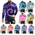 thumbnail image 1 of DDAPJ pyju Novelty Graphic Tees for Men Tie Dye Print Long Sleeve Crewneck T-shirt Lightweight Casual Workout Tees Fashion Streetwear Tops Navy XXXL, 1 of 6