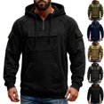 thumbnail image 1 of DDAPJ pyju Oversized Cargo Hoodies for Men Quarter Zip Pullover Raglan Long Sleeve Drawstring Athletic Hiking Work Sweatshirts with Multi Pockets L, 1 of 8
