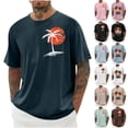 thumbnail image 1 of DDAPJ pyju Oversized T Shirts for Man Palm Tree Printed Graphic Tees Casual Summer Hawaiian Beach Tops Short Sleeve Crewneck Tops Rebajas Flash Light Blue M, 1 of 6