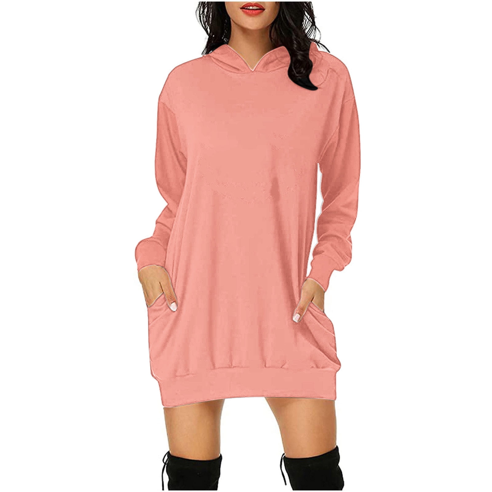 DDAPJ pyju Oversized Tunic Hoodie for Women Clearance Sales, Solid
