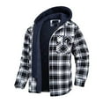 thumbnail image 1 of DDAPJ pyju Plus Size Hooded Jacket for Men Clearance Sales,Thick Plaid Shirt Jacket Quilted Lined Zip Up Hoodies Winter Warm Coat with Pockets S - 5XL, 1 of 5