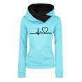thumbnail image 1 of DDAPJ pyju Plus Size Hoodie for Womens 2023 Fall Fashion,Long Sleeve Hooded Pullover Fleece lined Casual Sweatshirt Electrocardiogram Print Cute Hoodies for Girls Teens, 1 of 2