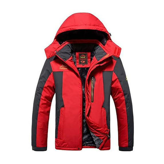 DDAPJ pyju Plus Size Outdoor Hooded Raincoat for Women on Clearance,Waterproof Softshell Ski Jacket Fleece Lined Warm Winter Trench Coat Zip Up Snowboarding Jackets L - 6XL