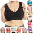 thumbnail image 1 of DDAPJ pyju Plus Size Sports Bras for Women Seamless Wireless Cooling Unpadded Comfort Bra 4-Way-Stretch Workout Running Yoga Bras Large Bust Push Up Bra Black M, 1 of 9