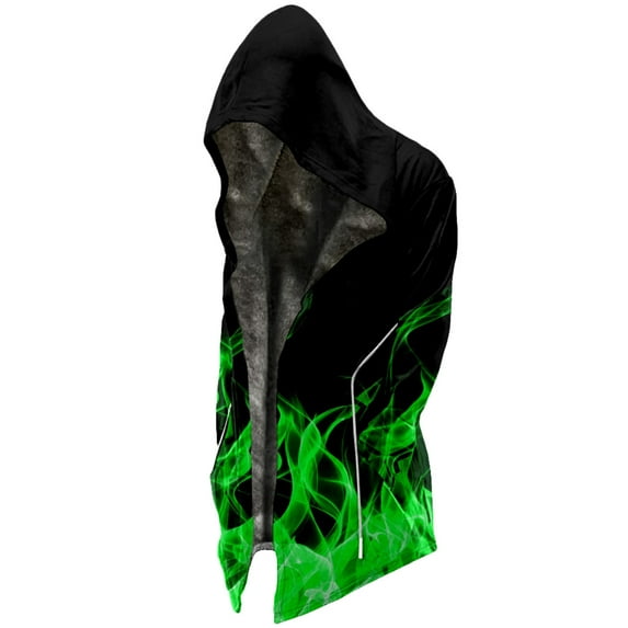 DDAPJ pyju Plus Size Zip Up Hoodie Coat for Men 2023 Trendy,Big and Tall Fleece Lined Warm Winter Coats Flame Print Casual Sweatshirt Jackets Draped Windbreaker Jacket with Pockets