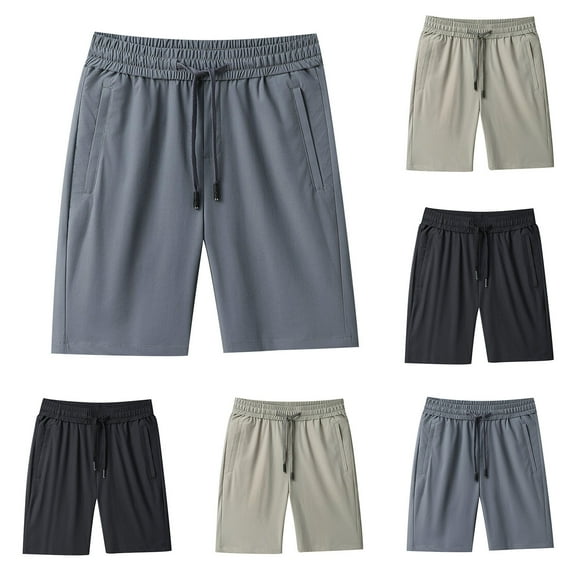 DDAPJ pyju Birthday Gifts! Big and Tall Workout Shorts for Men Drawstring Gym Athletic Shorts Lightweight Breathable Basketball Training Shorts with Pockets Dark Gray L