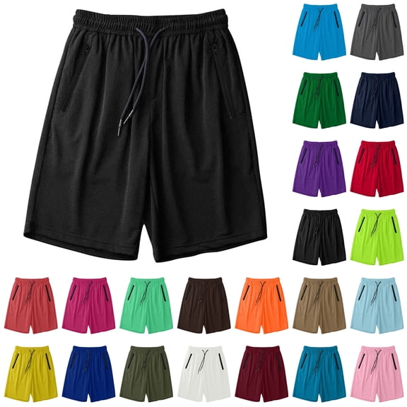 DDAPJ pyju Birthday Gifts! Gym Shorts for Men Athletic Running Shorts Quick Dry Mesh Active Workout Shorts with Zipper Pockets Light Blue XXXXXL