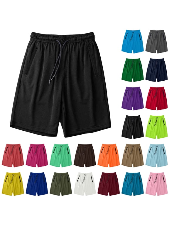 Birthday Gifts! Men's Mesh Gym Shorts with Pockets Lightweight Quick Dry Performance Workout Basketball Shorts Purple XL