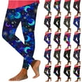 thumbnail image 1 of DDAPJ pyju Printed Leggings for Women Novelty Holiday Party Tights Buttery Soft Casual Yoga Pants Lightweight Ankle Length Milk Silk Legging on Sale Multicolor M, 1 of 5